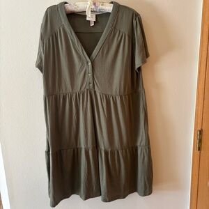 Knox Rose Olive Textured Dress